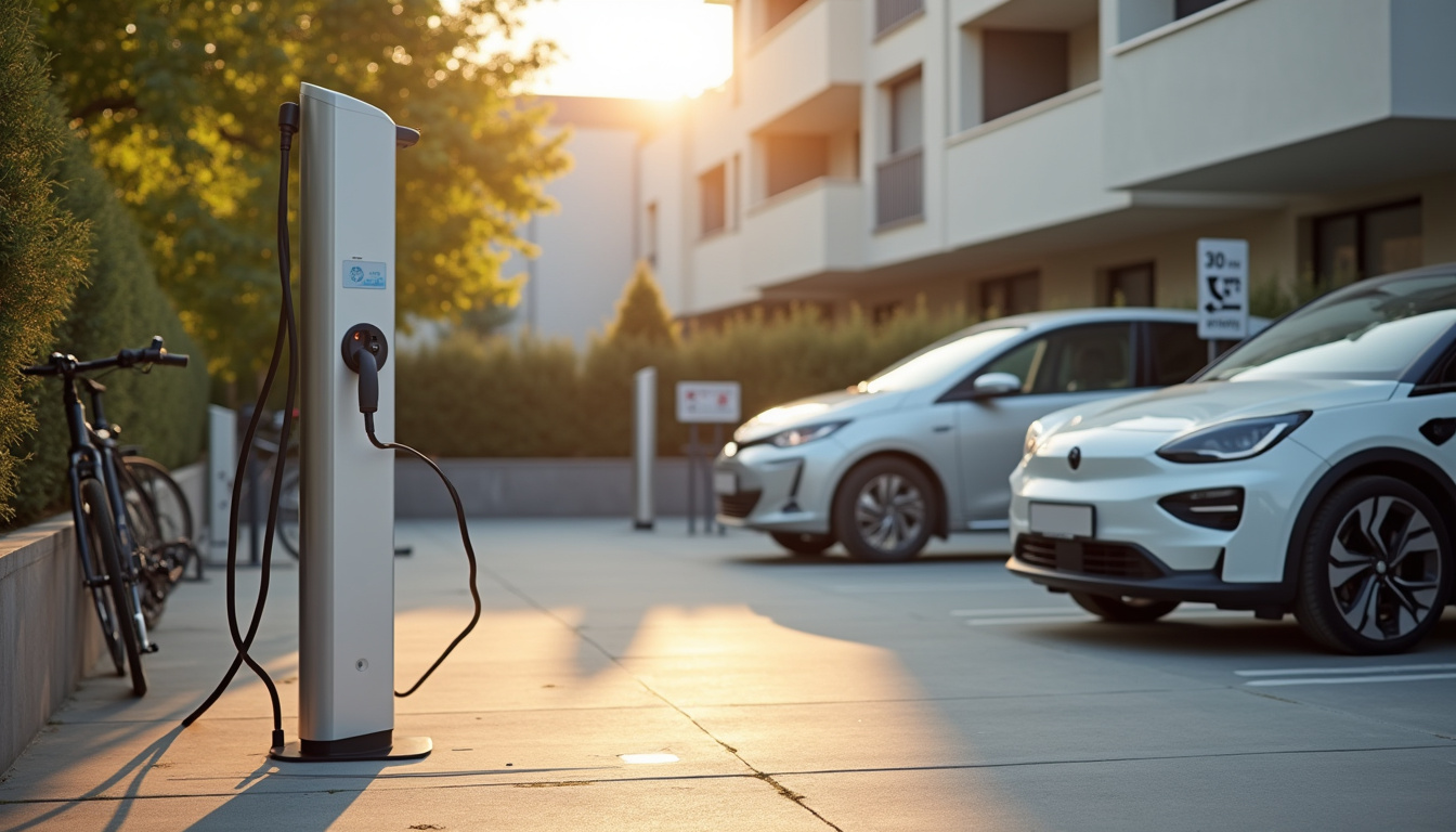 Installation d'une borne électrique sur une place de stationnement en copropriété près de Darnieulles