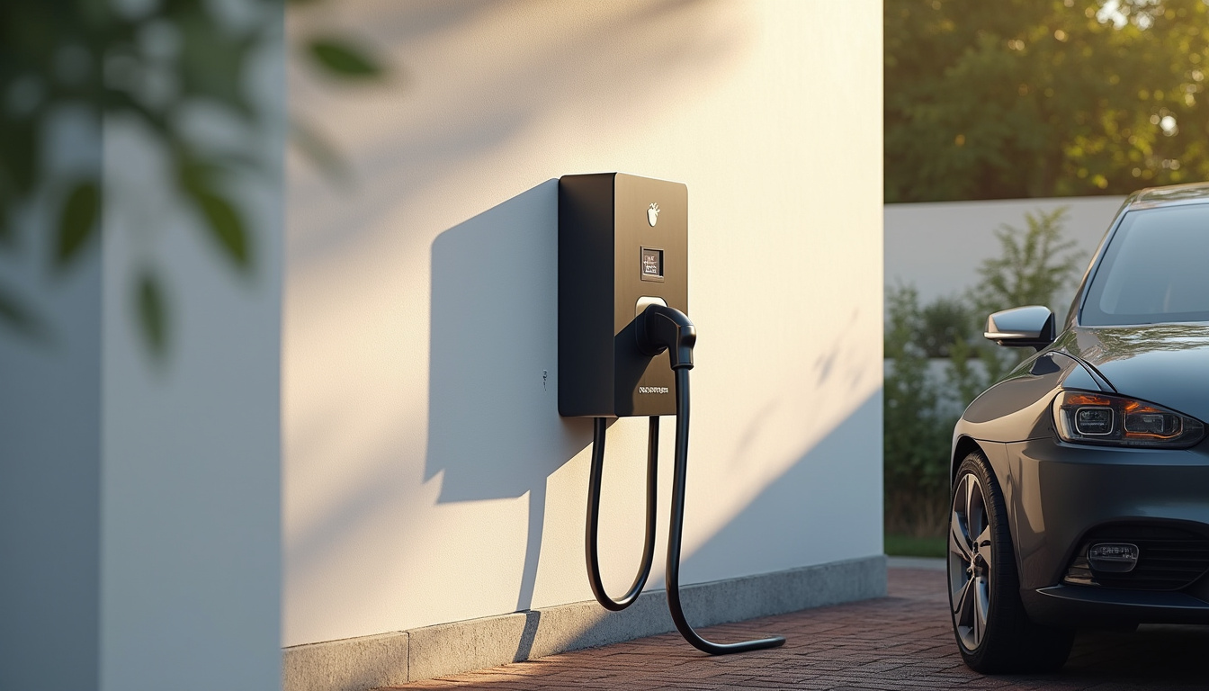 Installation d'une borne murale de recharge électrique devant un garage à Mourenx