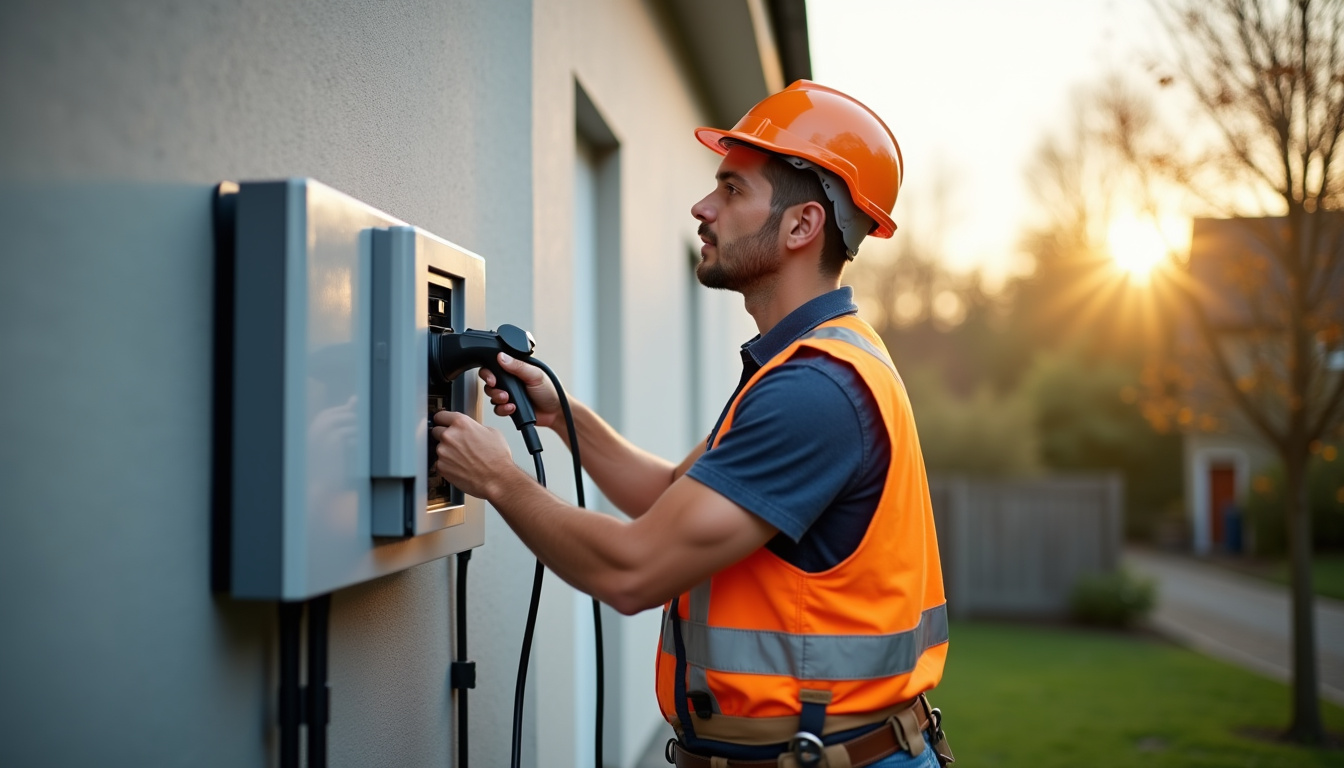 Installation d'une borne murale de recharge électrique par un professionnel IRVE à Blancs-Coteaux