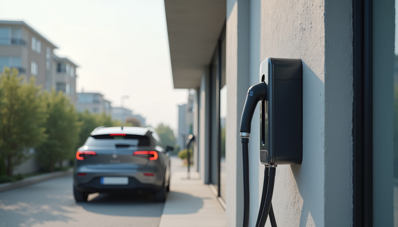 Installation d'une borne murale de recharge électrique sur un mur extérieur