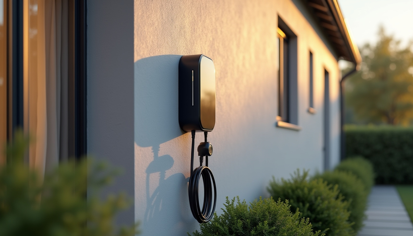 Installation d'une borne murale de recharge électrique sur un mur extérieur