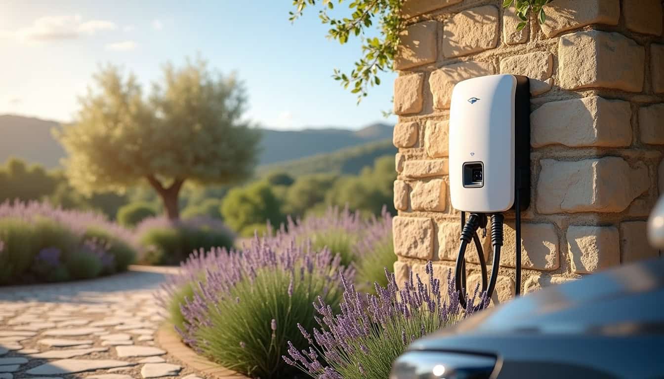Installation d'une borne murale pour véhicule électrique en extérieur à Aubord