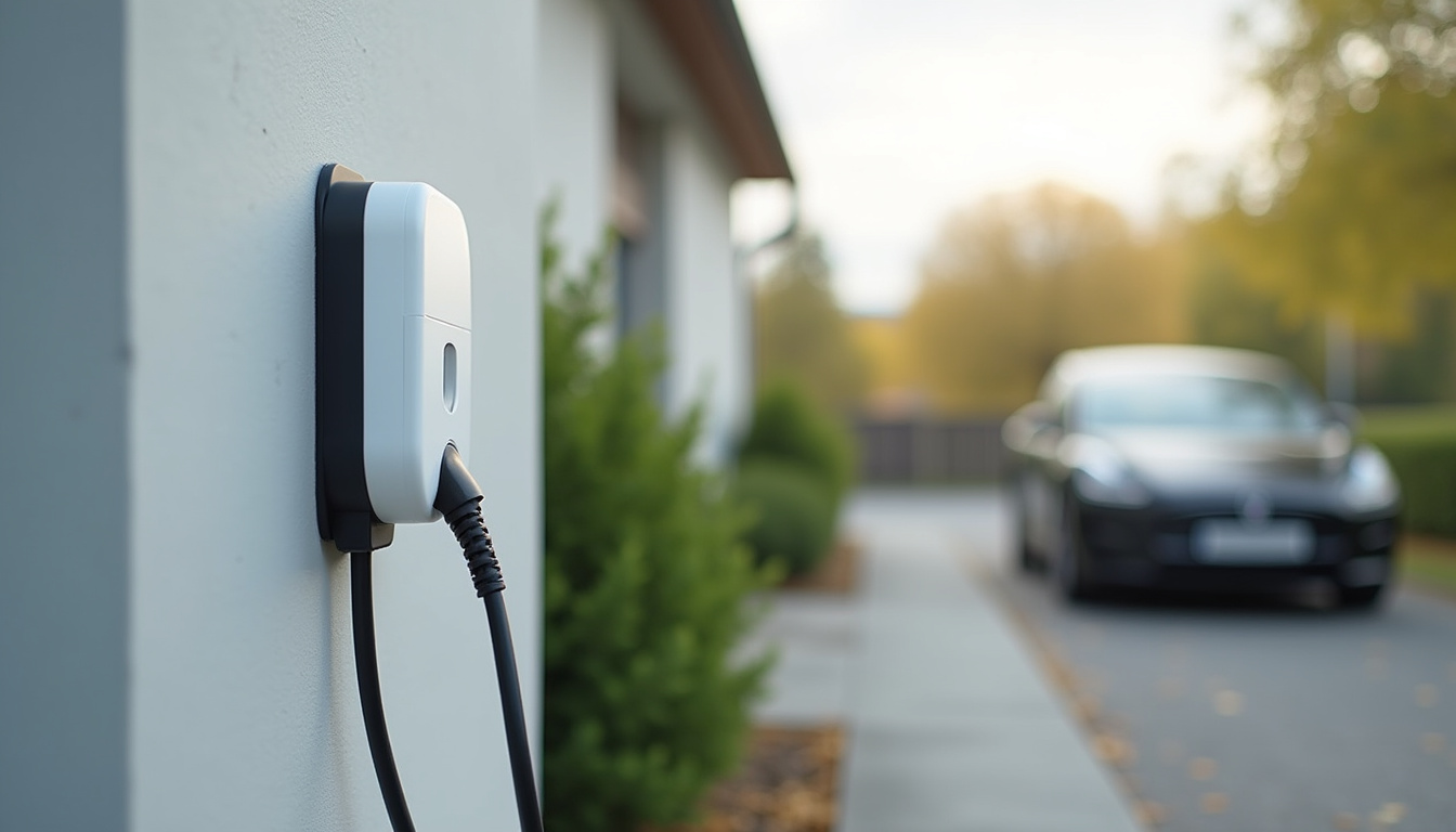 Installation d'une prise renforcée pour véhicule électrique à l'extérieur d'une maison à Saint-Dizier-Masbaraud