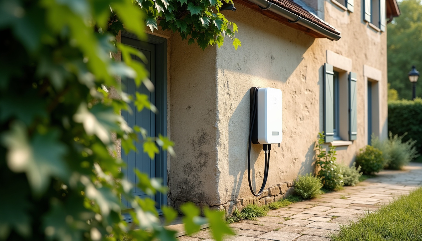 Installation d'une wallbox en extérieur sur un mur de maison à Villiers-sur-Loir