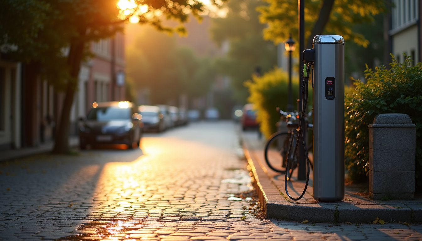 Installation récente d'une borne de recharge sur la voie publique à Villiers-Saint-Frédéric