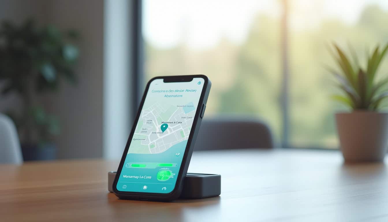 Interface d'une application mobile montrant le suivi de la recharge d'une voiture électrique à Marsannay-la-Côte