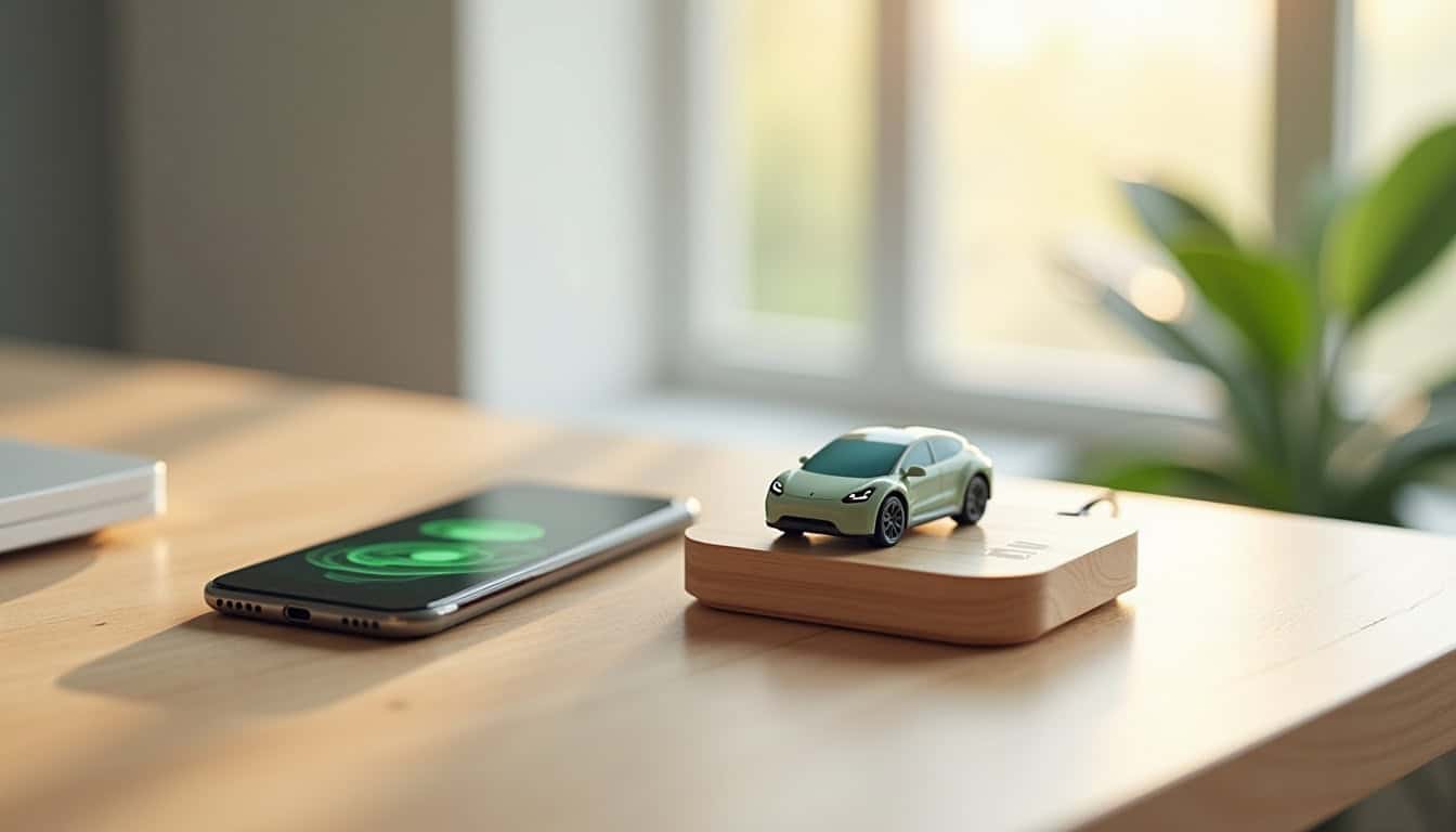 Interface d'une application mobile montrant le suivi de recharge d'une borne électrique connectée
