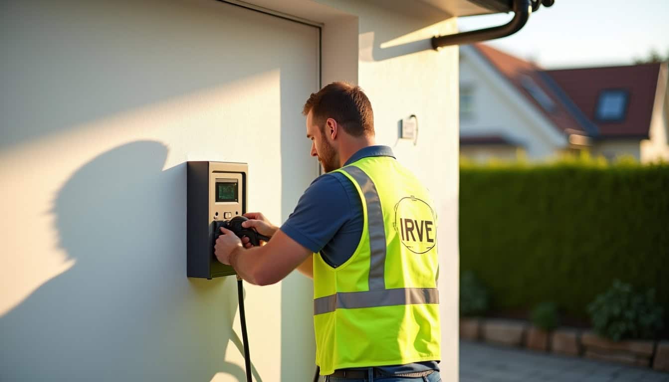 Intervention d'un électricien certifié IRVE lors de l'installation d'une borne de recharge à Fouras