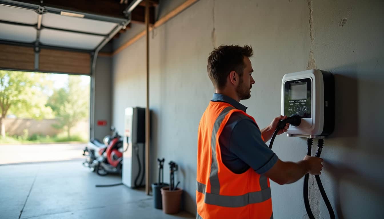 Intervention d'un technicien certifié IRVE pour l'installation d'une borne de recharge dans le Grand Est