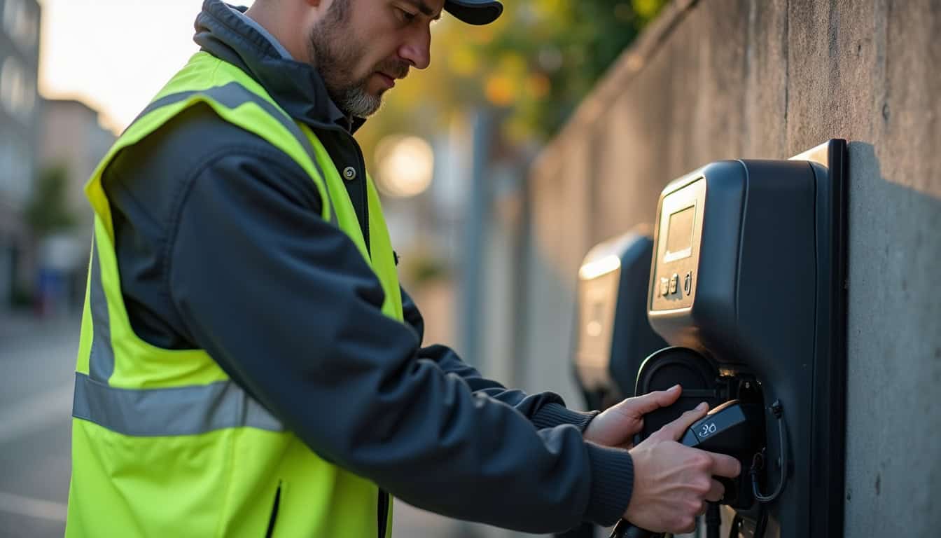 Maintenance d'une borne de recharge à Martin-Église