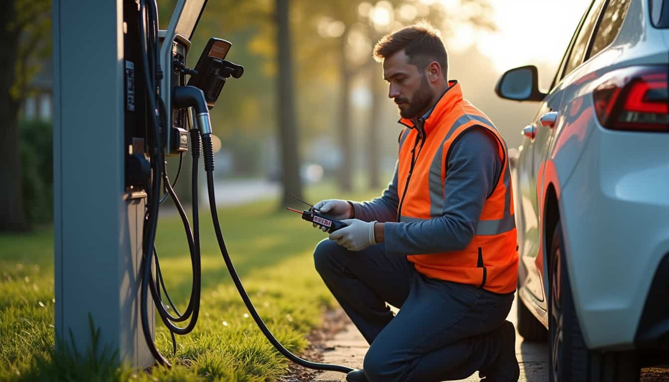 Maintenance d'une borne de recharge électrique à Labourse