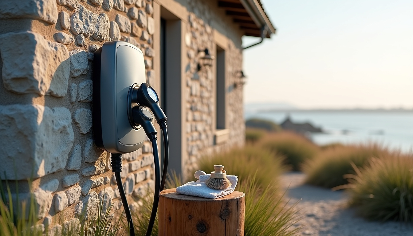 Maintenance et nettoyage d'une borne de recharge électrique à Bricqueville-sur-Mer