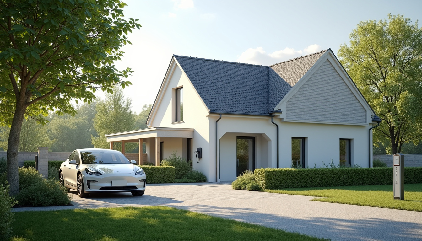 Maison individuelle équipée d'une borne de recharge électrique à Saint-Clément-des-Levées