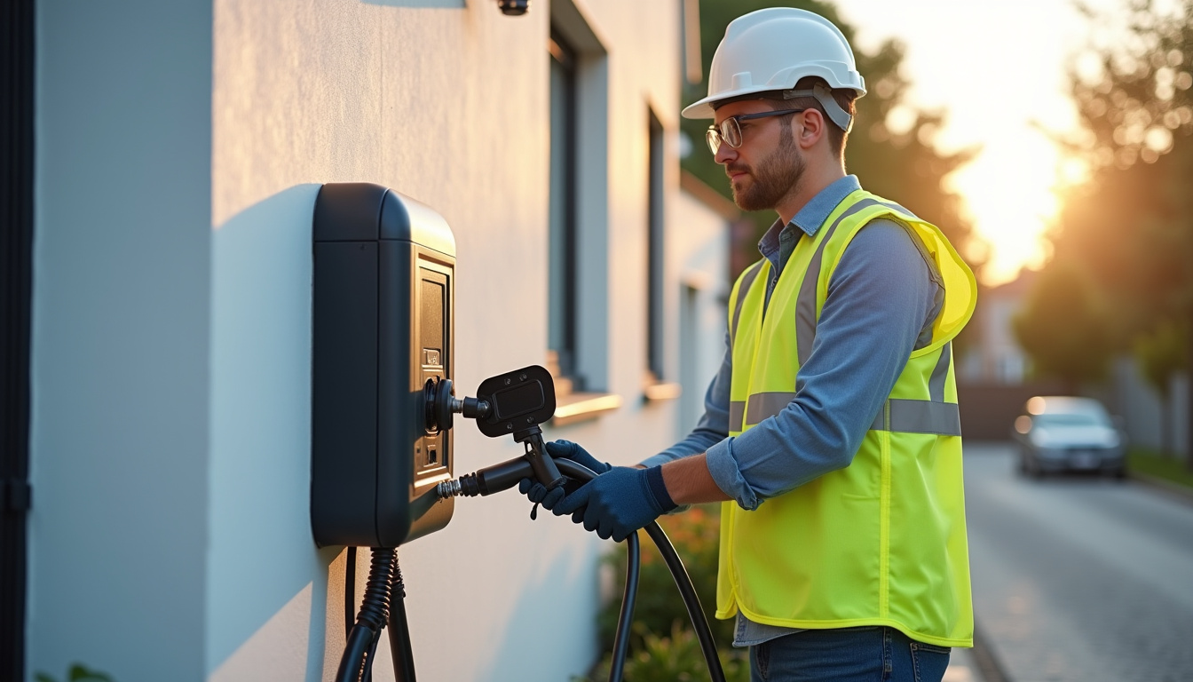 Montage d'une borne de recharge électrique à Gazeran par un technicien qualifié IRVE