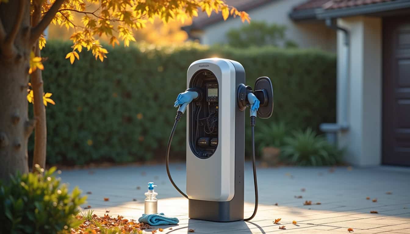 Nettoyage et vérification visuelle d'une borne de recharge électrique