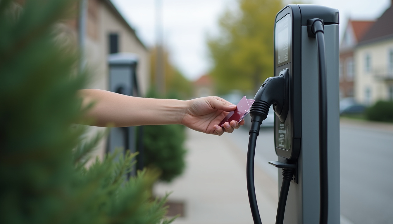 Paiement par carte bancaire sur une borne de recharge à Soultz-Haut-Rhin