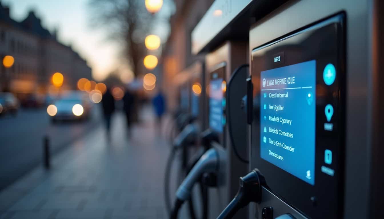 Panneau d'information d'une borne de recharge publique à Saint-Germain-des-Fossés