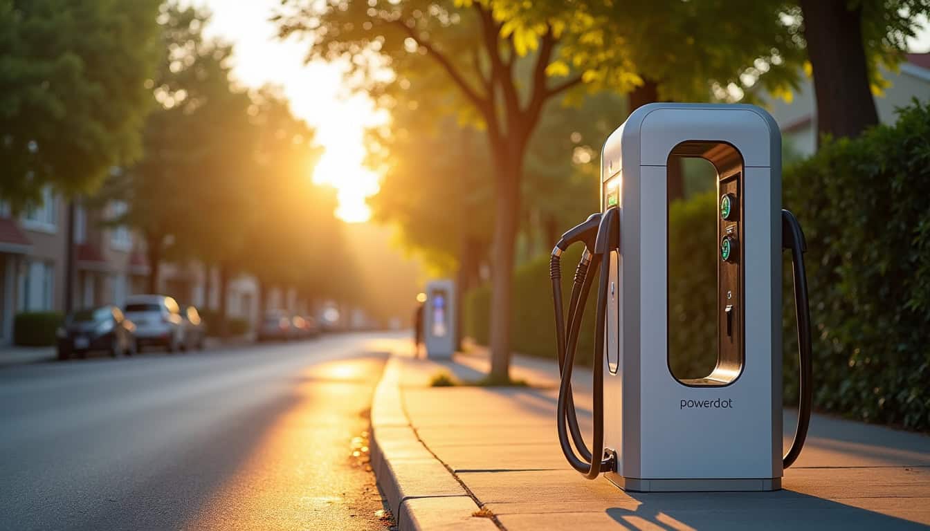 Photo d'une borne de recharge publique Powerdot située à Isneauville