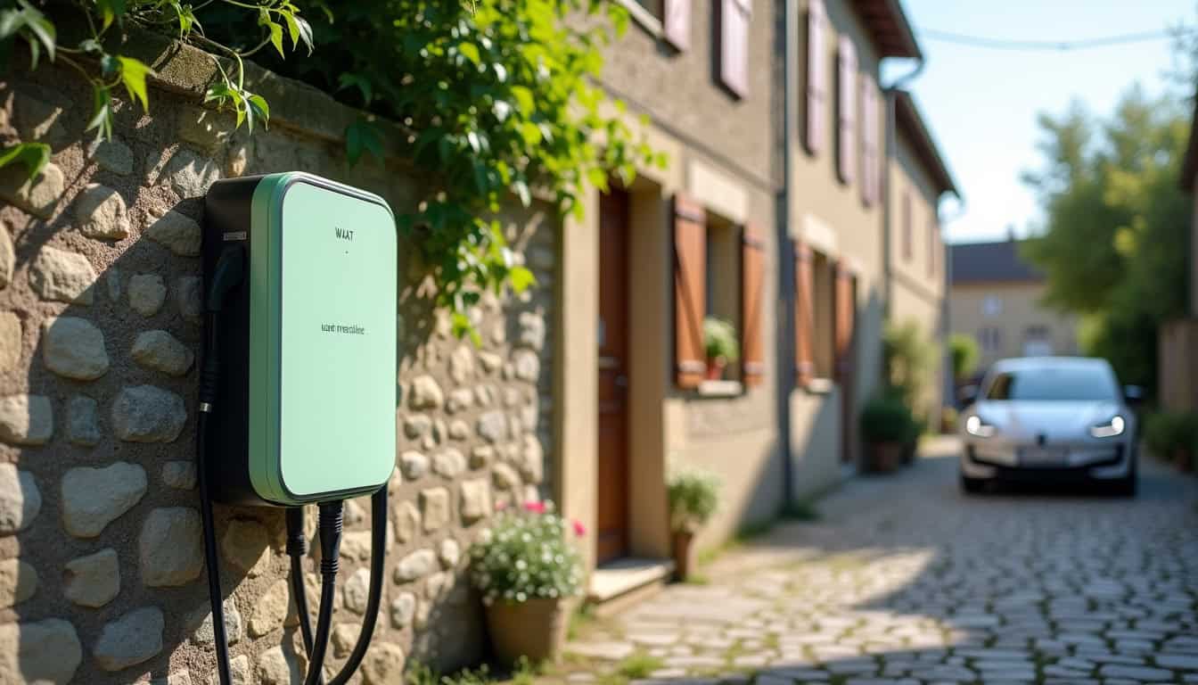 Photo d'une borne de recharge WAAT située rue Jean Monet à Rilhac-Rancon