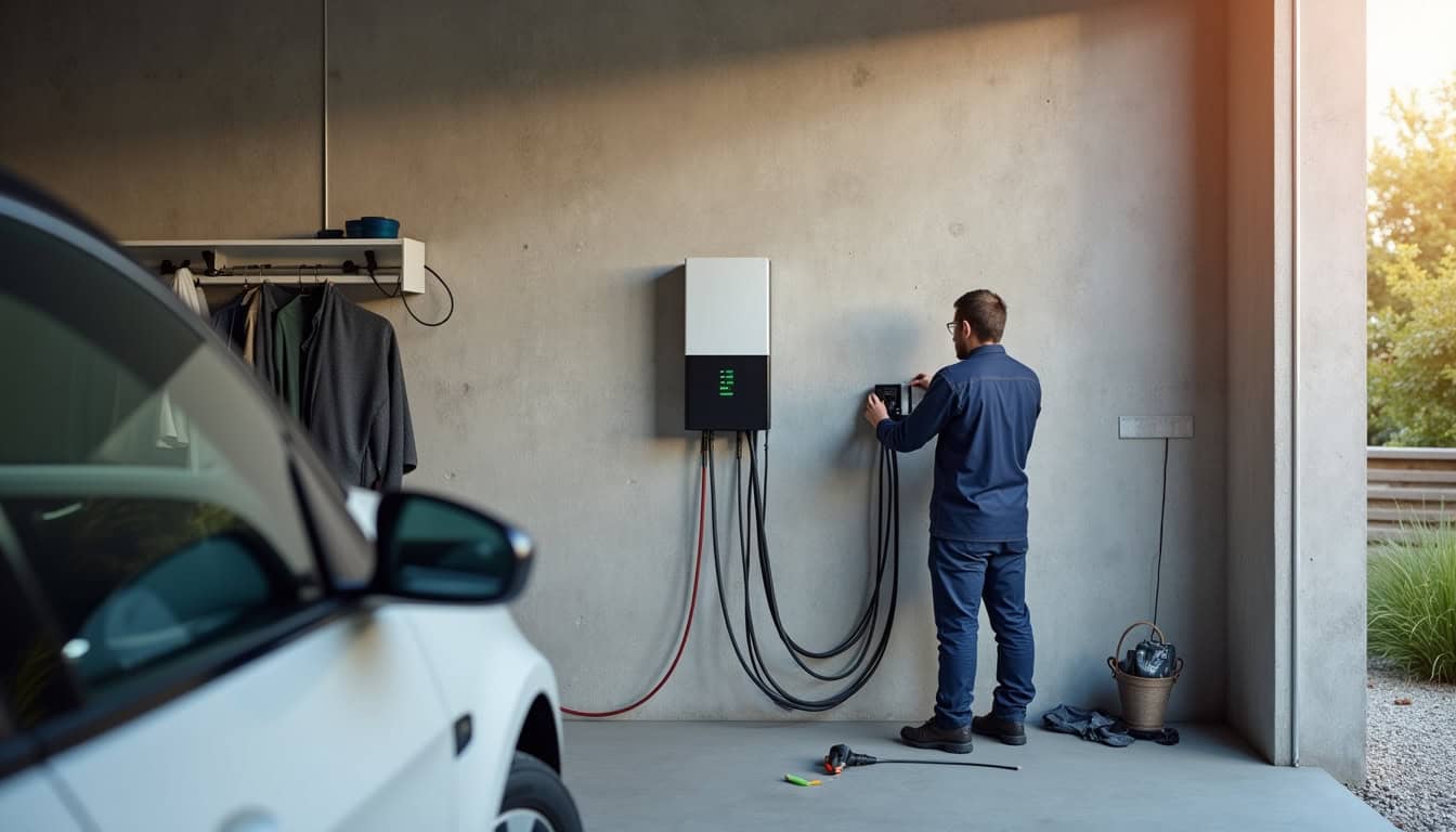 Pose d'une borne de recharge dans un garage privé à Ergué-Gabéric