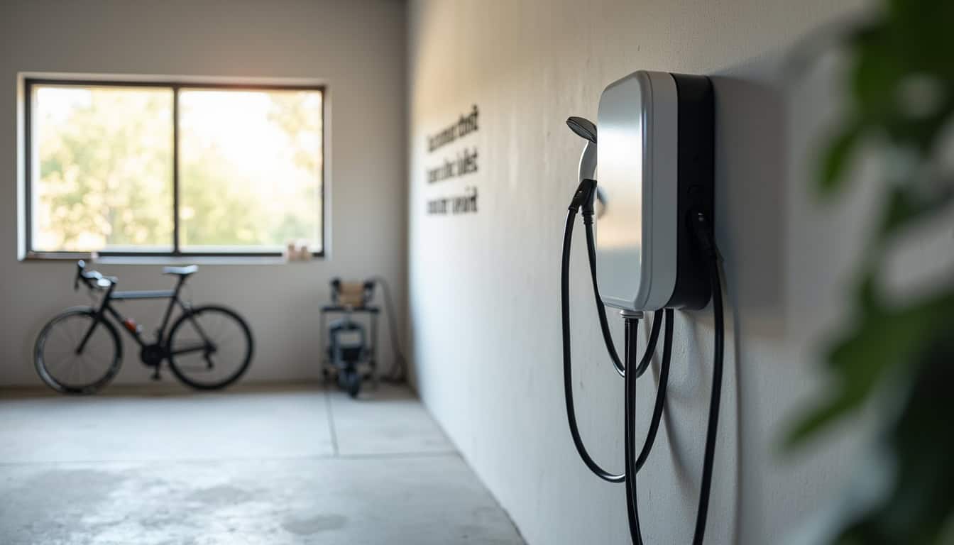 Pose d'une borne de recharge murale dans un garage à Mennecy