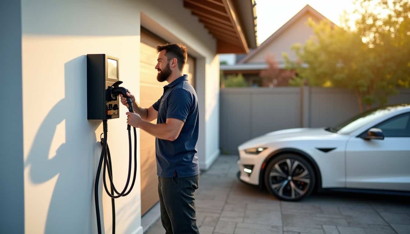 Pose d’une borne de recharge par un professionnel certifié IRVE