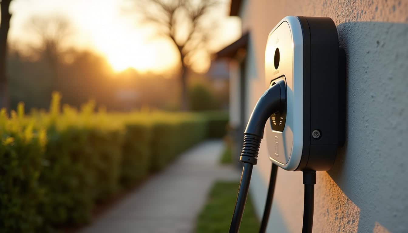 Pose d'une borne de recharge triphasée avec câble blindé à Saint-Aubin-en-Bray