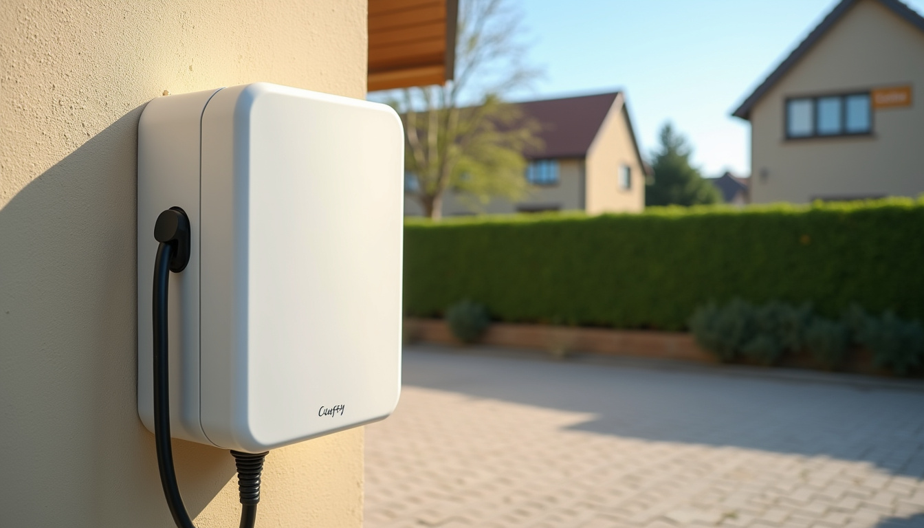 Pose d’une wallbox connectée sur un mur extérieur à Cuffy, en milieu résidentiel