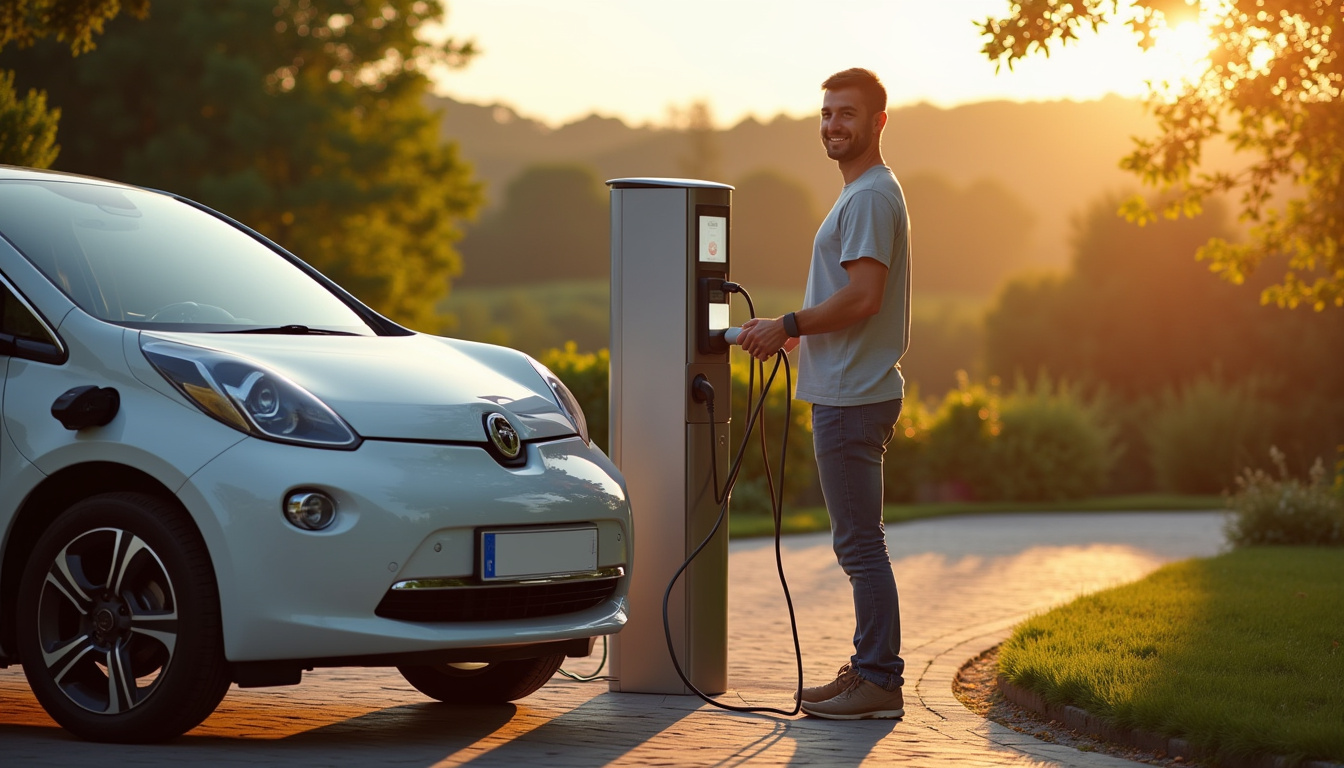 Résident utilisant sa borne électrique à son domicile à Bayenghem-lès-Éperlecques
