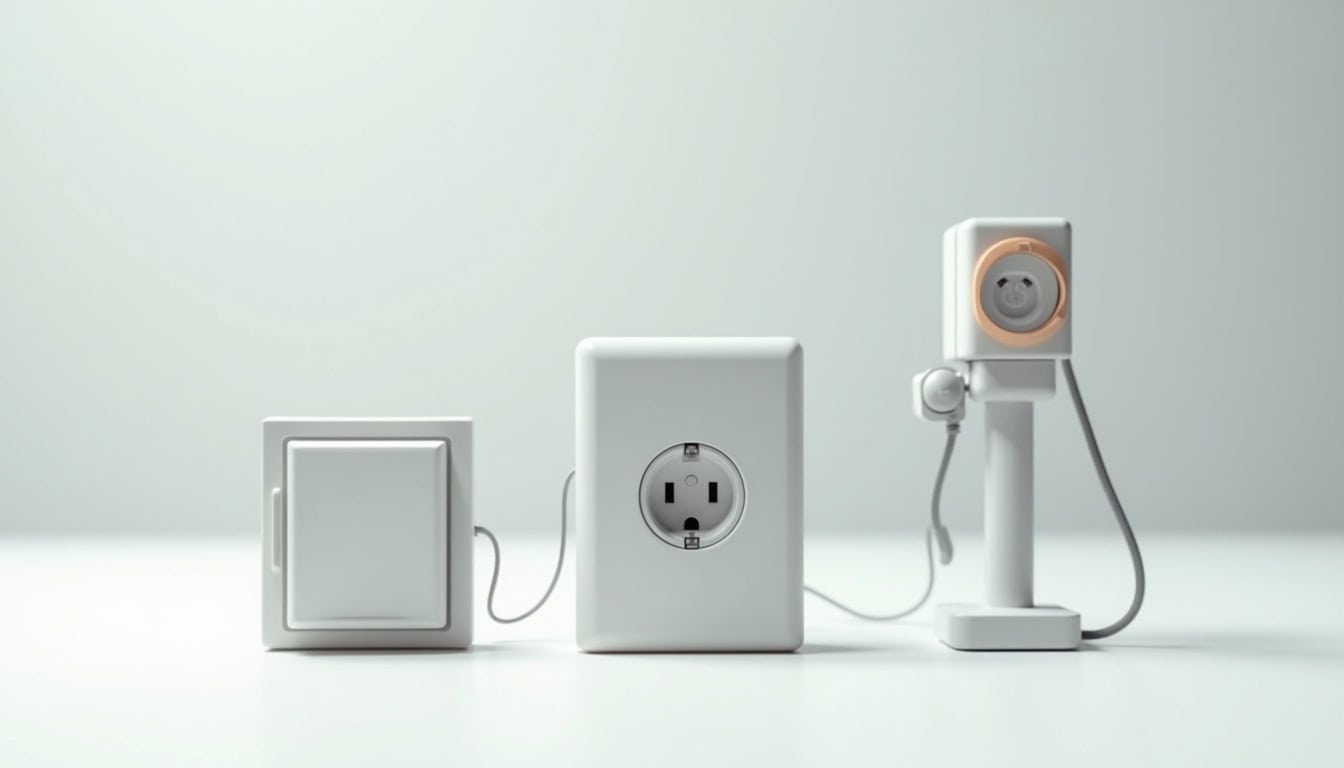 Schéma comparatif des différents types de bornes de recharge: wallbox, prise renforcée et borne publique