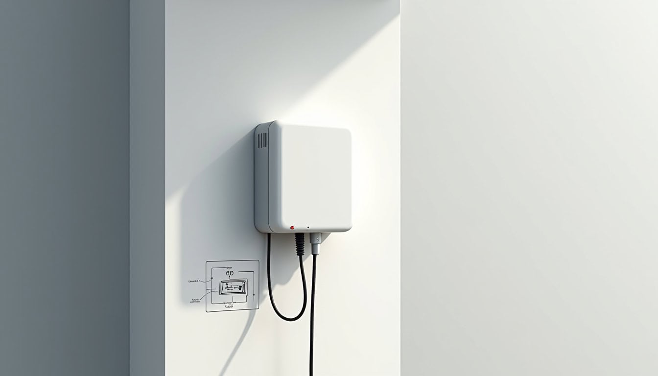 Schéma de fonctionnement d'une borne de recharge électrique murale