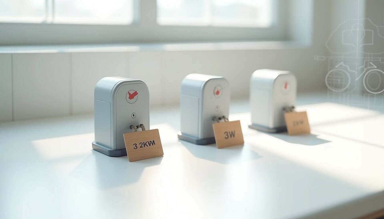 Schéma technique comparatif des différents types de bornes de recharge électrique
