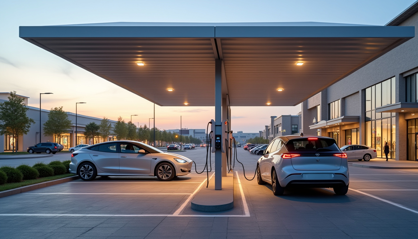Station de recharge électrique E.Leclerc à Anet, située en zone commerciale