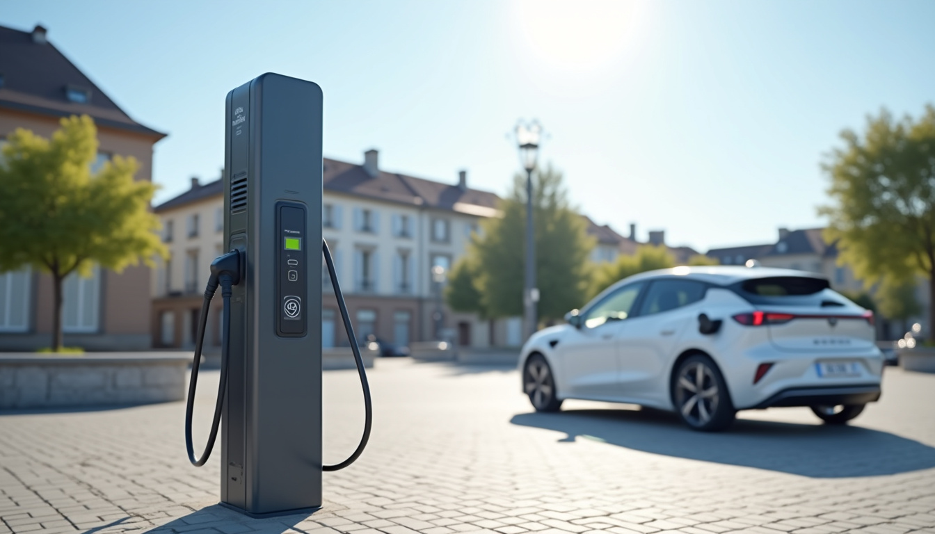 Station de recharge électrique Modulo-Energies située Place du 8 Mai à Beauce la Romaine