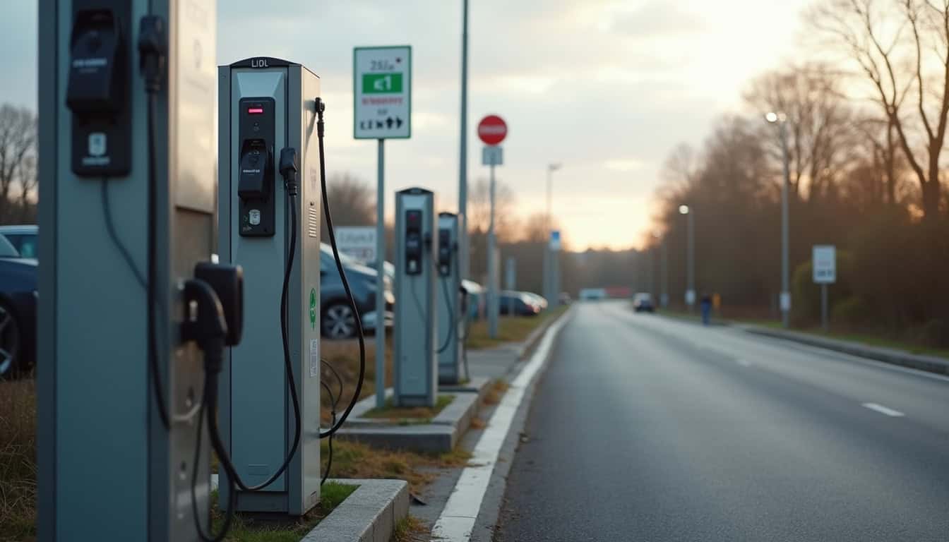 Station de recharge Lidl située à Briare, près de la route d'Ousson