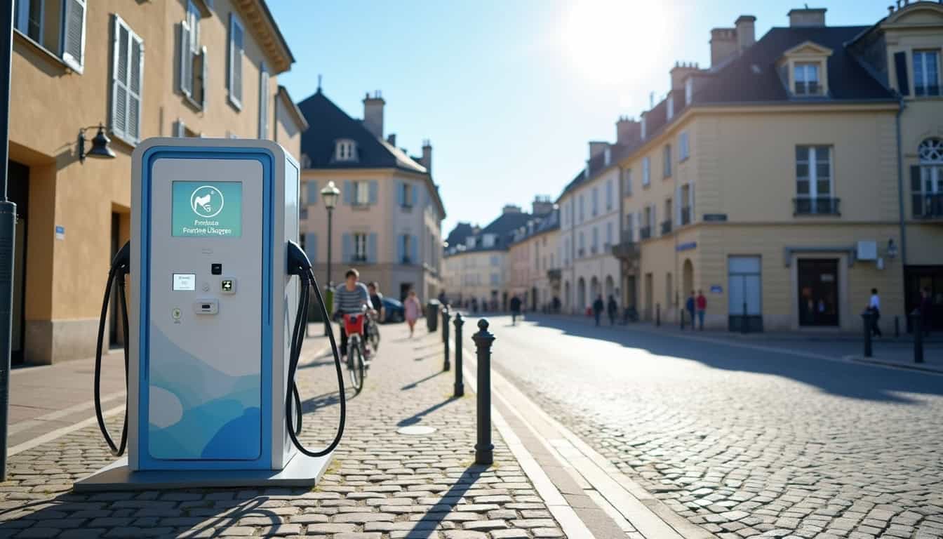 Station de recharge Power Dot France U Express située sur la Place du Marché à Monteux