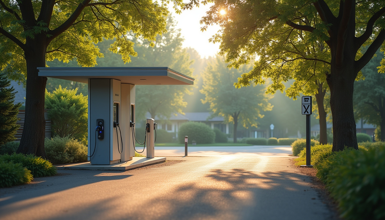 Station de recharge publique à proximité de Coussac-Bonneval, située à Saint-Yrieix-la-Perche