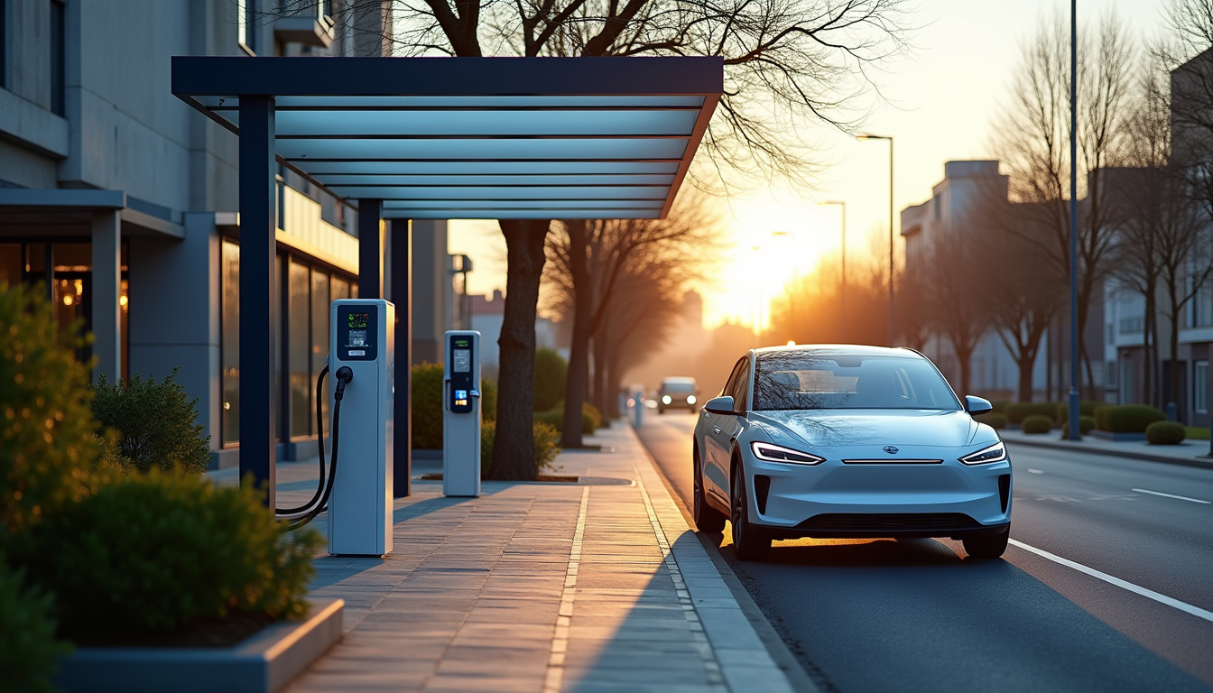 Station de recharge publique pour voitures électriques à Roye