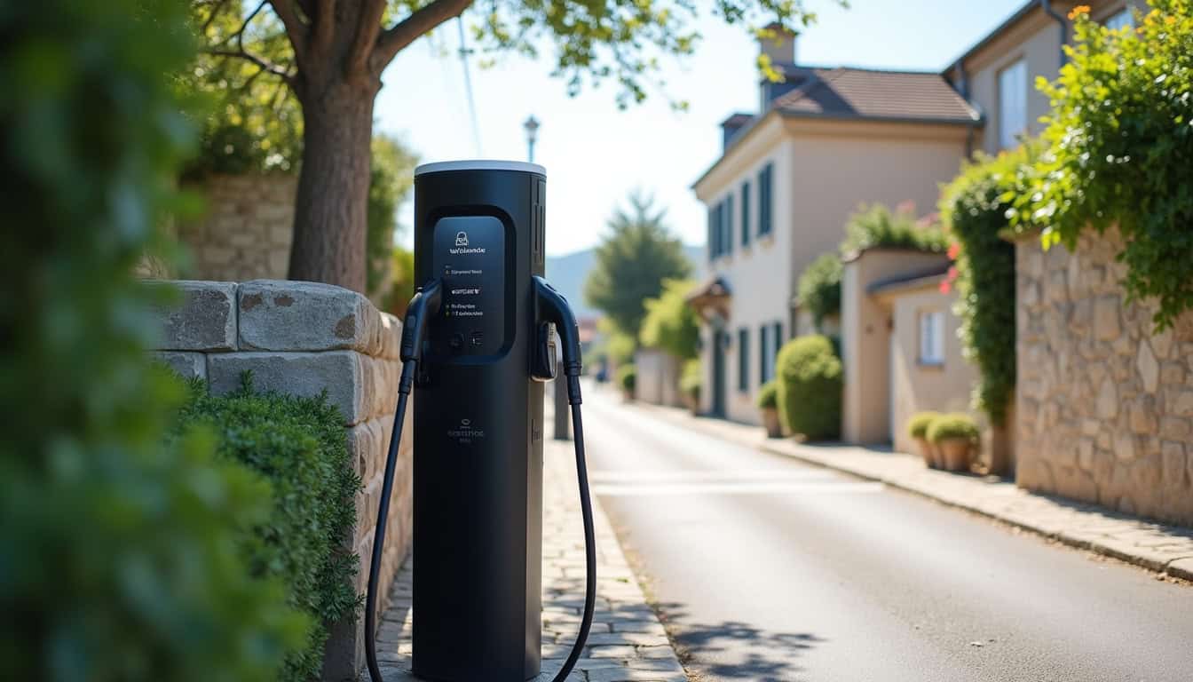 Station de recharge publique Powerdot située 38 Rue d’Émeraude à Saint-Méloir-des-Ondes