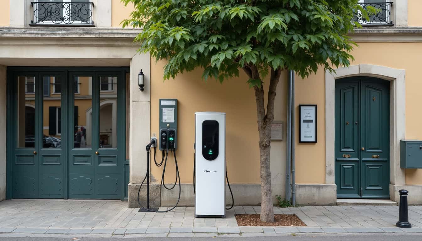 Station de recharge publique située en centre-ville d'Ambérieu-en-Bugey
