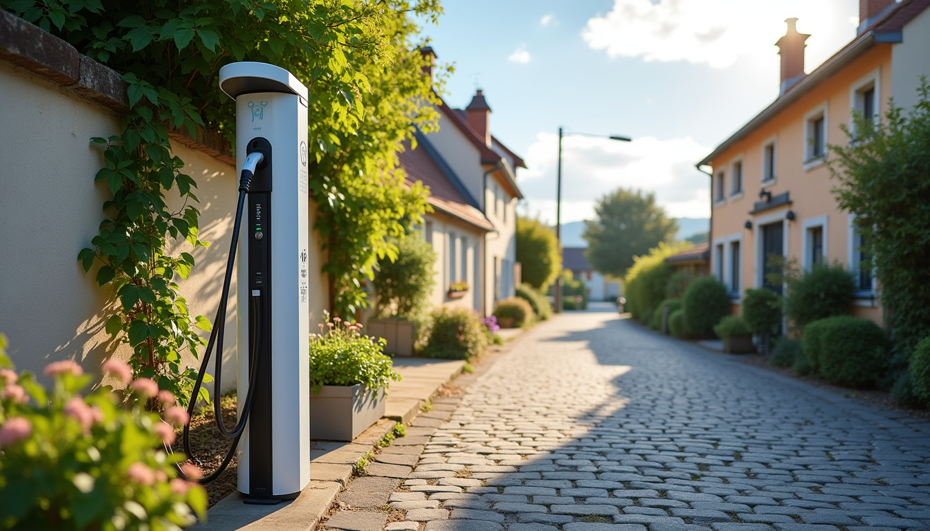 Station de recharge publique située rue des Vignes à Boissise-le-Roi