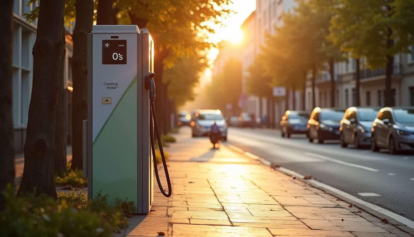 Station de recharge publique sur la rue de Quesne à Fleurbaix
