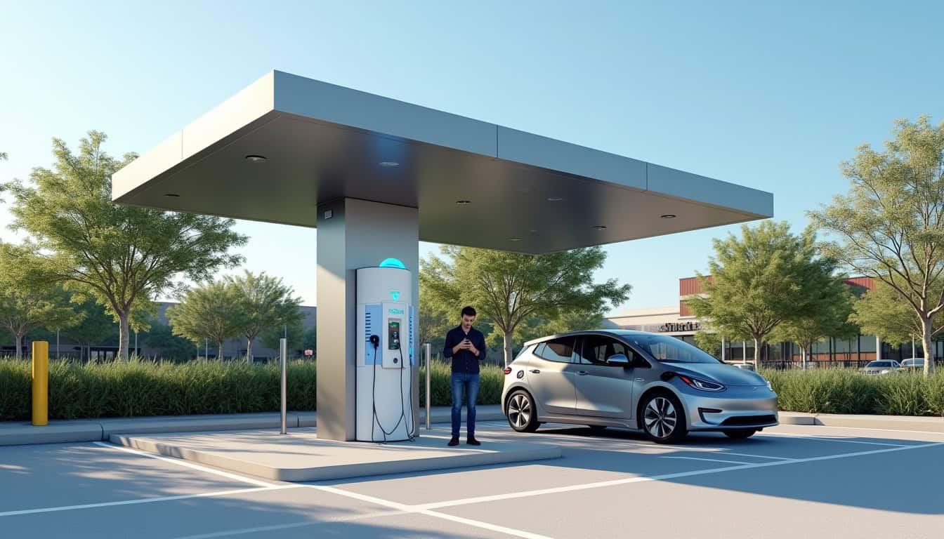 Station de recharge rapide Electra située au Macdonald's de la ZAC du Bas Terroir à Waziers