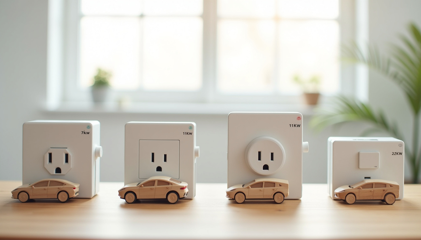 Tableau comparatif des différentes bornes de recharge: prise renforcée, Wallbox 7kW, Wallbox 11kW, Wallbox 22kW