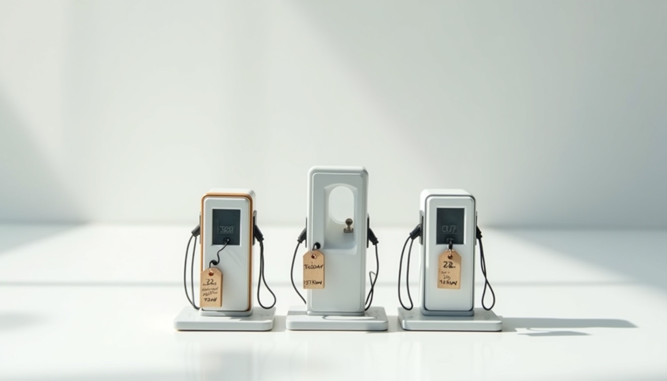 Tableau comparatif des différents types de bornes de recharge avec leurs coûts estimés et leurs caractéristiques techniques