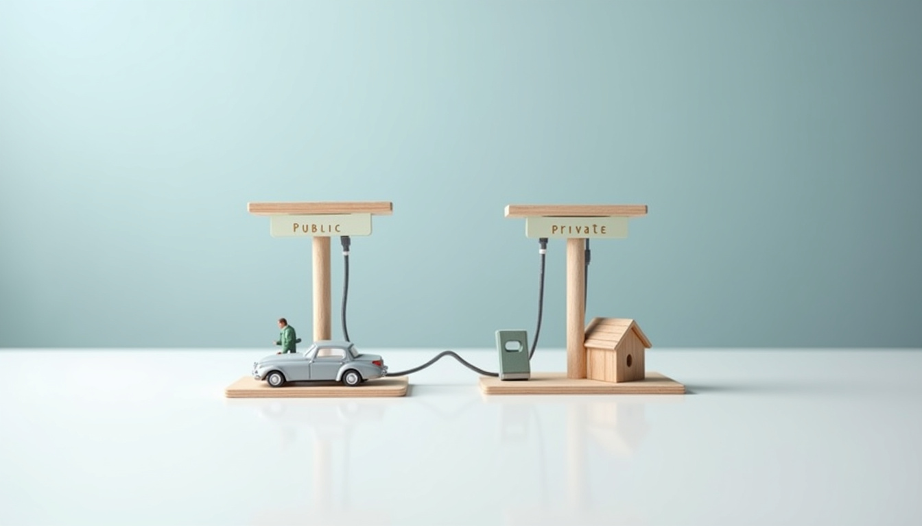 Tableau comparatif entre les bornes de recharge publiques et privées à Saint-Uze