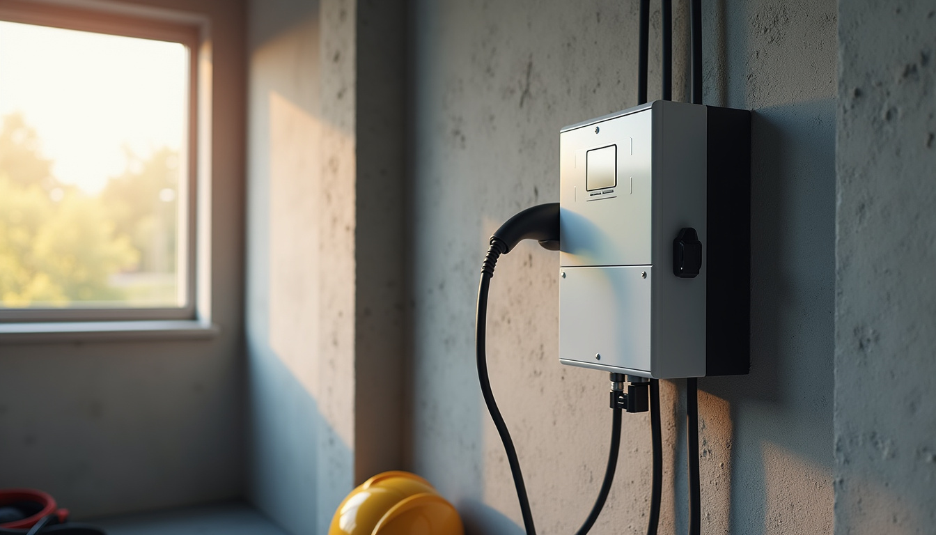 Tableau électrique avant installation d'une borne de recharge à Kersaint-Plabennec