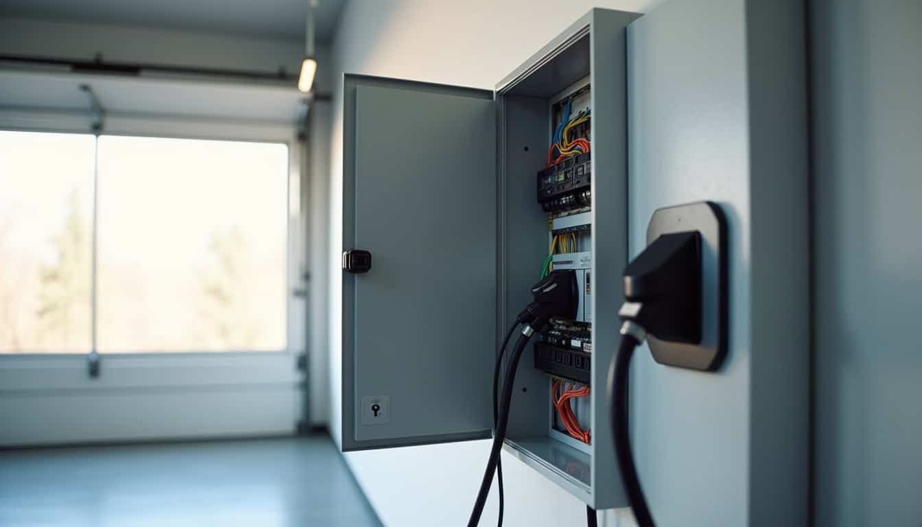 Tableau électrique avec installation d'une ligne dédiée pour la borne de recharge