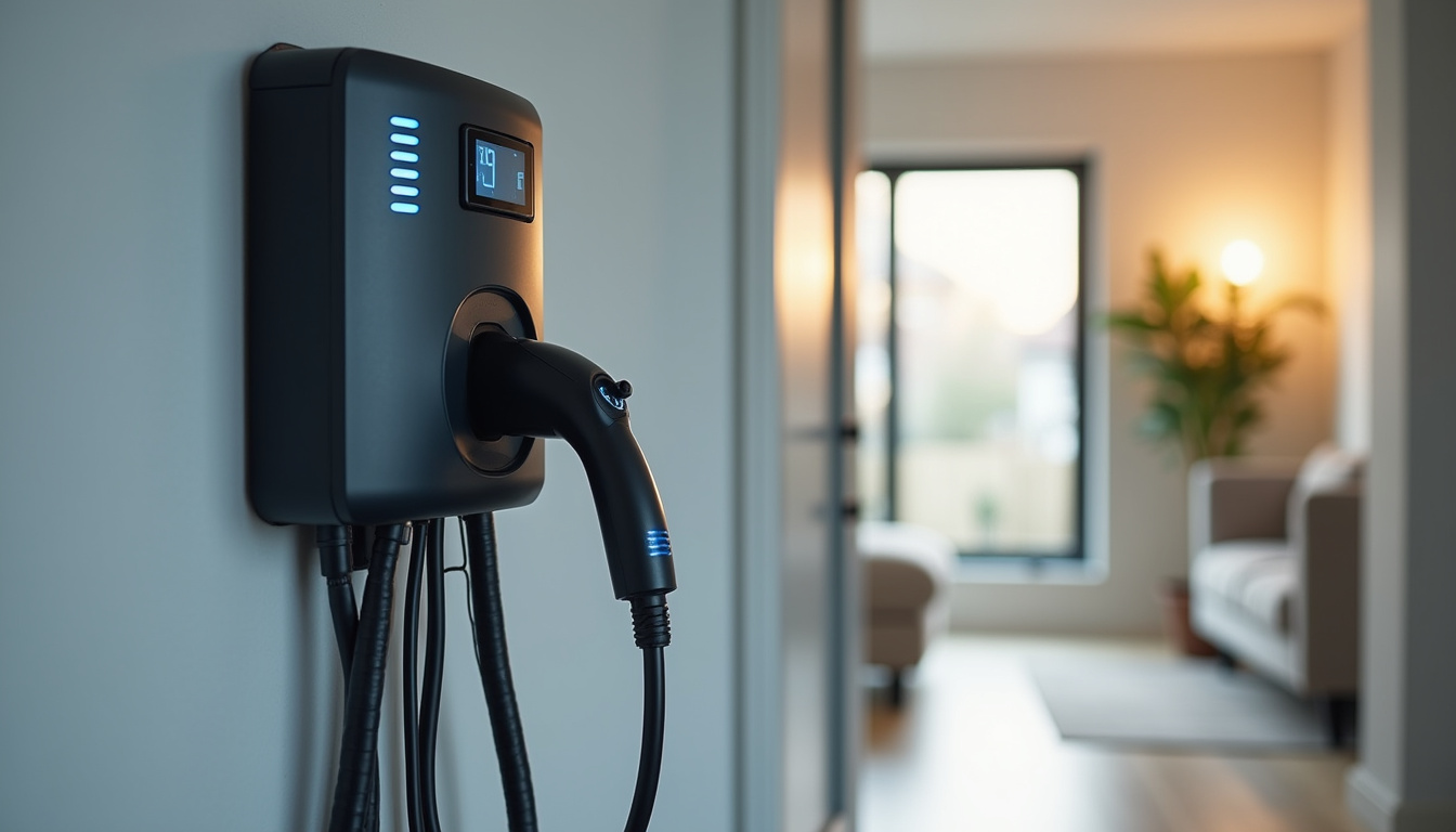 Tableau électrique avec une nouvelle borne de recharge installée à Vernou-la-Celle-sur-Seine