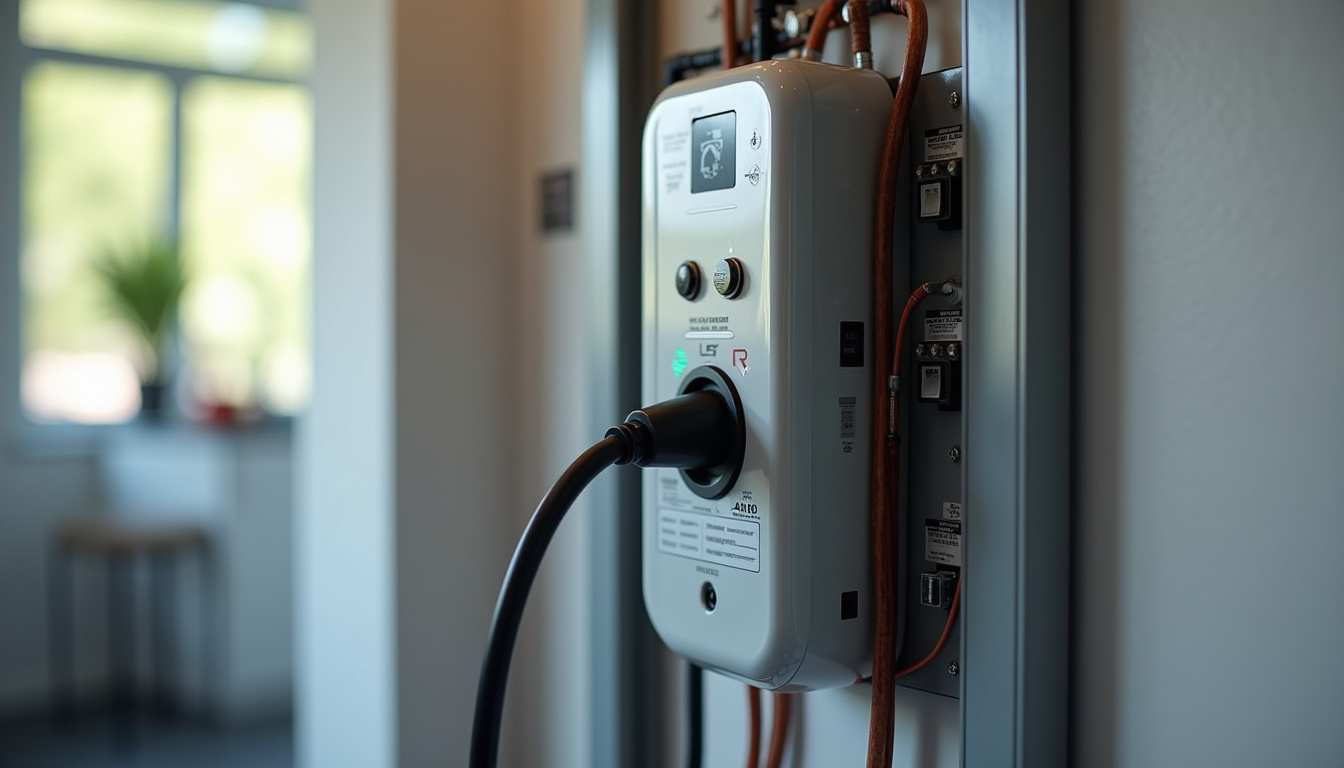 Tableau électrique d'une maison avec câblage pour borne de recharge